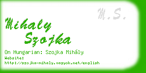 mihaly szojka business card
